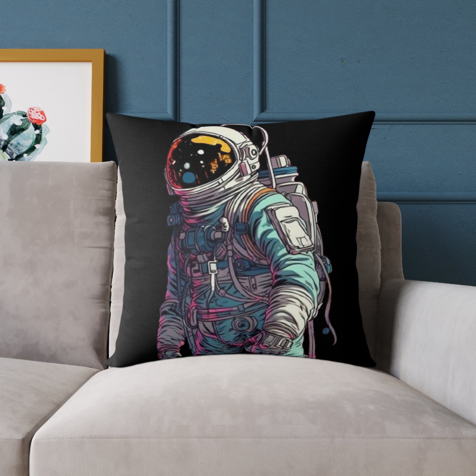 Astronaut Square Poly Canvas Pillow - Image 15