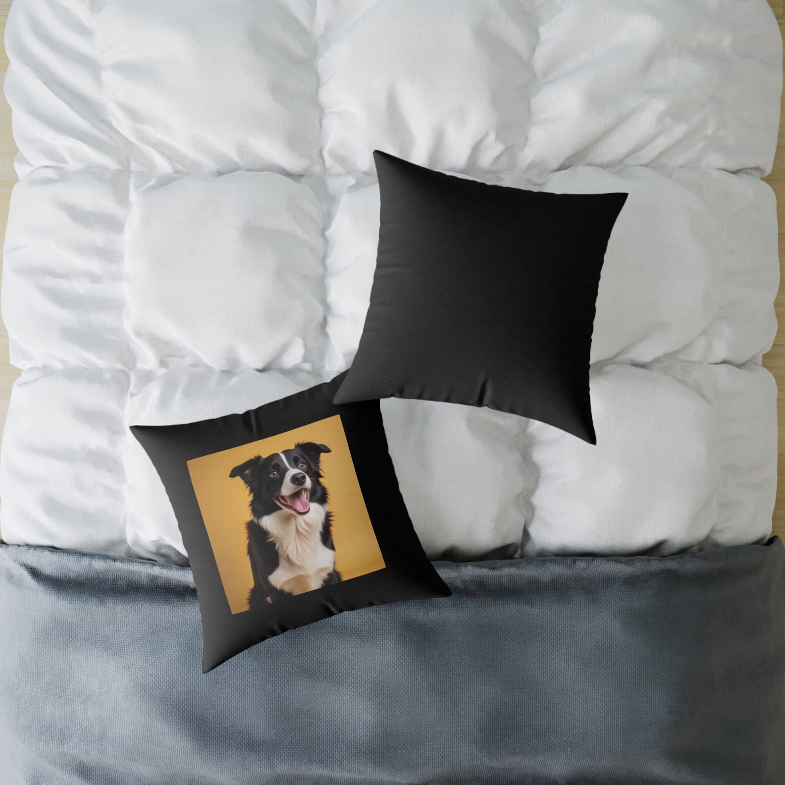 Border Collie Dog Pet Puppy Cushion .Square Poly Canvas Pillow 08 - Image 12