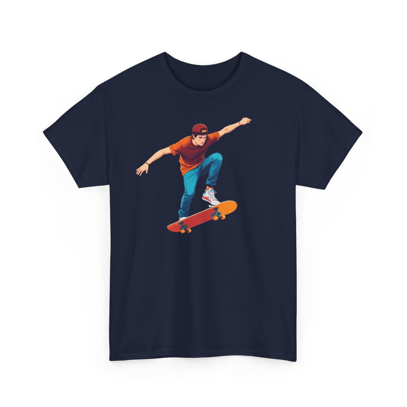 Skateboard Unisex Heavy Cotton Tee - Image 59
