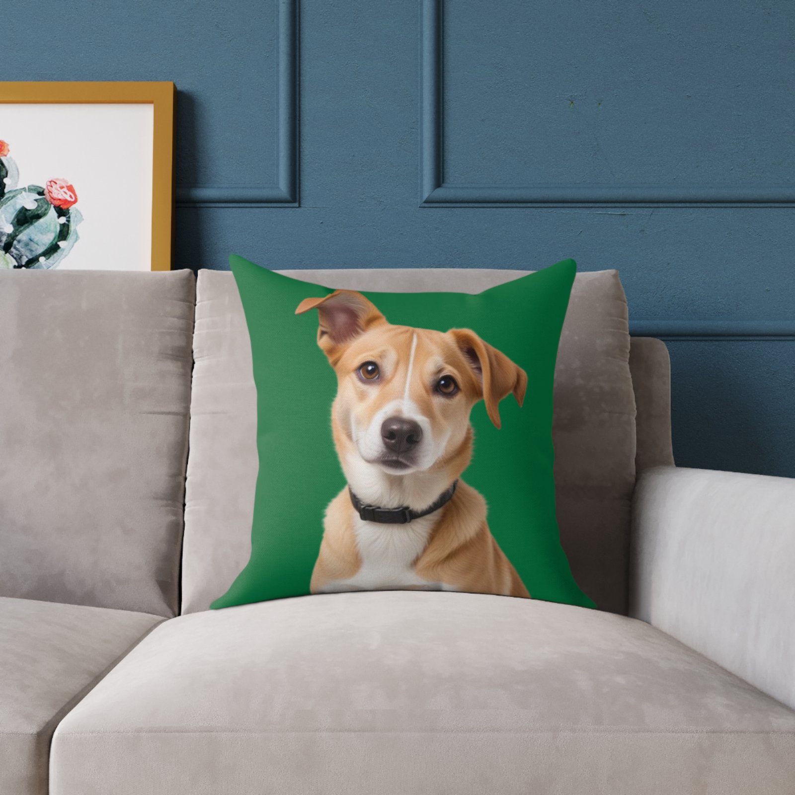 Jack Russell Square Poly Canvas Pillow - Image 7
