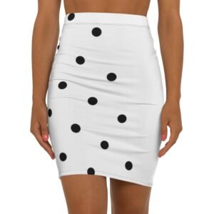 Polka dot Mid-Waist Pencil Skirt for Women - Perfect for Work or Casual Outings