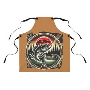 Fishing Enthusiast Apron - Go Fishing Kitchen Gift, BBQ Cooking Gear, Fisherman Accessory, Outdoor Cooking Apron, Unique Gift for Anglers