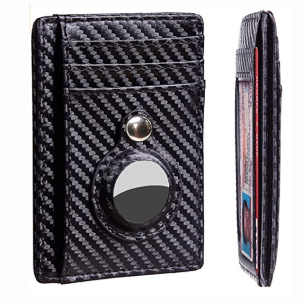 AirTag Wallet Anti Theft Bullet Card Bag Multi-functional Rfid Card Holder Men's Leather Slim Wallets For Airtag Air Tag - Image 9