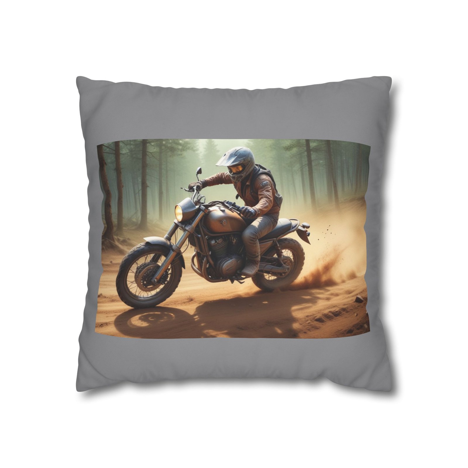 Scrambling Bikes Square Poly Canvas Pillowcase - Image 5