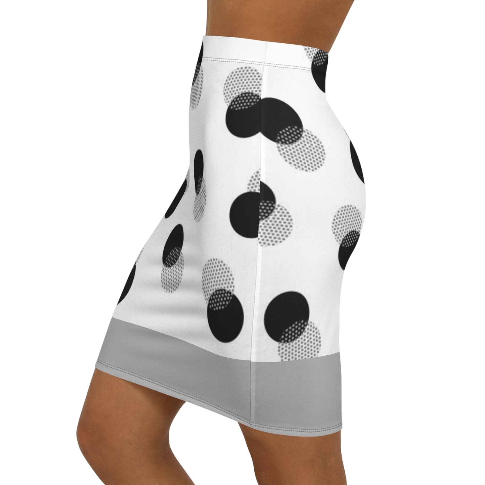 Polka dot Mid-Waist Pencil Skirt for Women - Perfect for Work or Casual Outings - Image 3