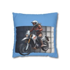 Scrambling Bikes Square Poly Canvas Pillowcase