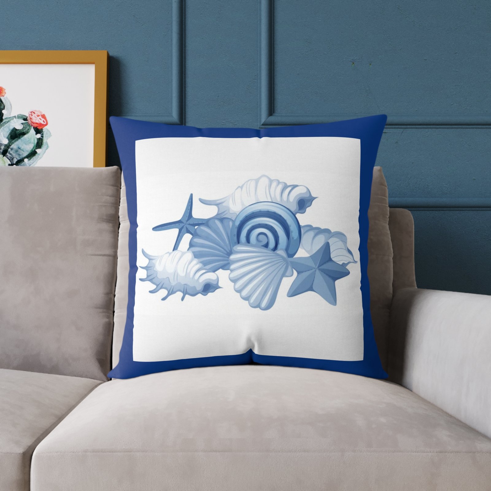 Sea shells Seaside Beach Square Poly Canvas Pillow 08 - Image 15