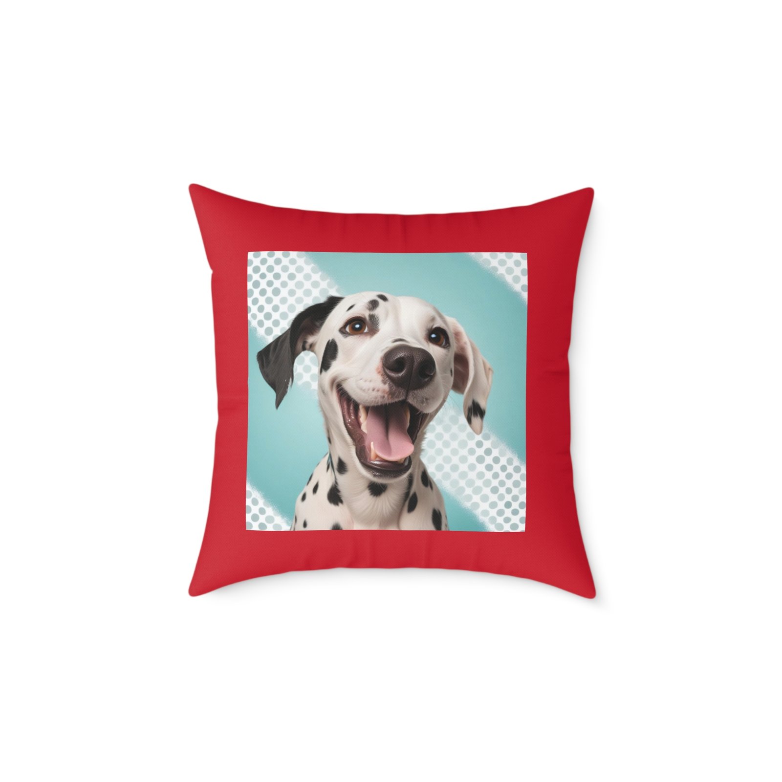 Dalmatian Pet Dog Puppy Cushion 08 .Square Poly Canvas Pillow 08 - Image 9