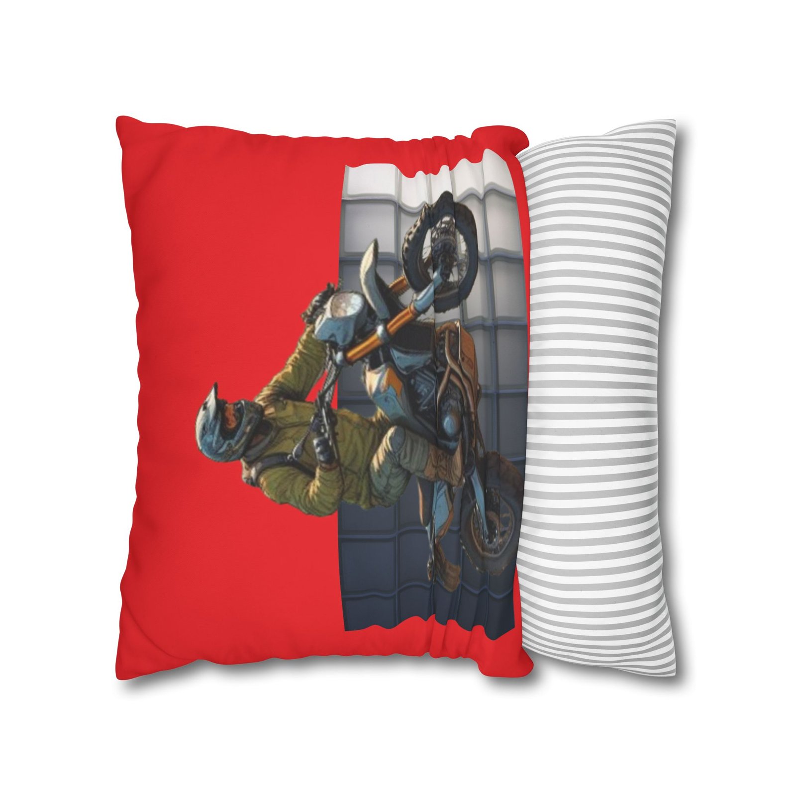 Scrambling Bikes Square Poly Canvas Pillowcase - Image 10
