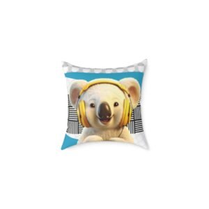 Music Dj Animal Headphones Square Poly Canvas Pillow 08