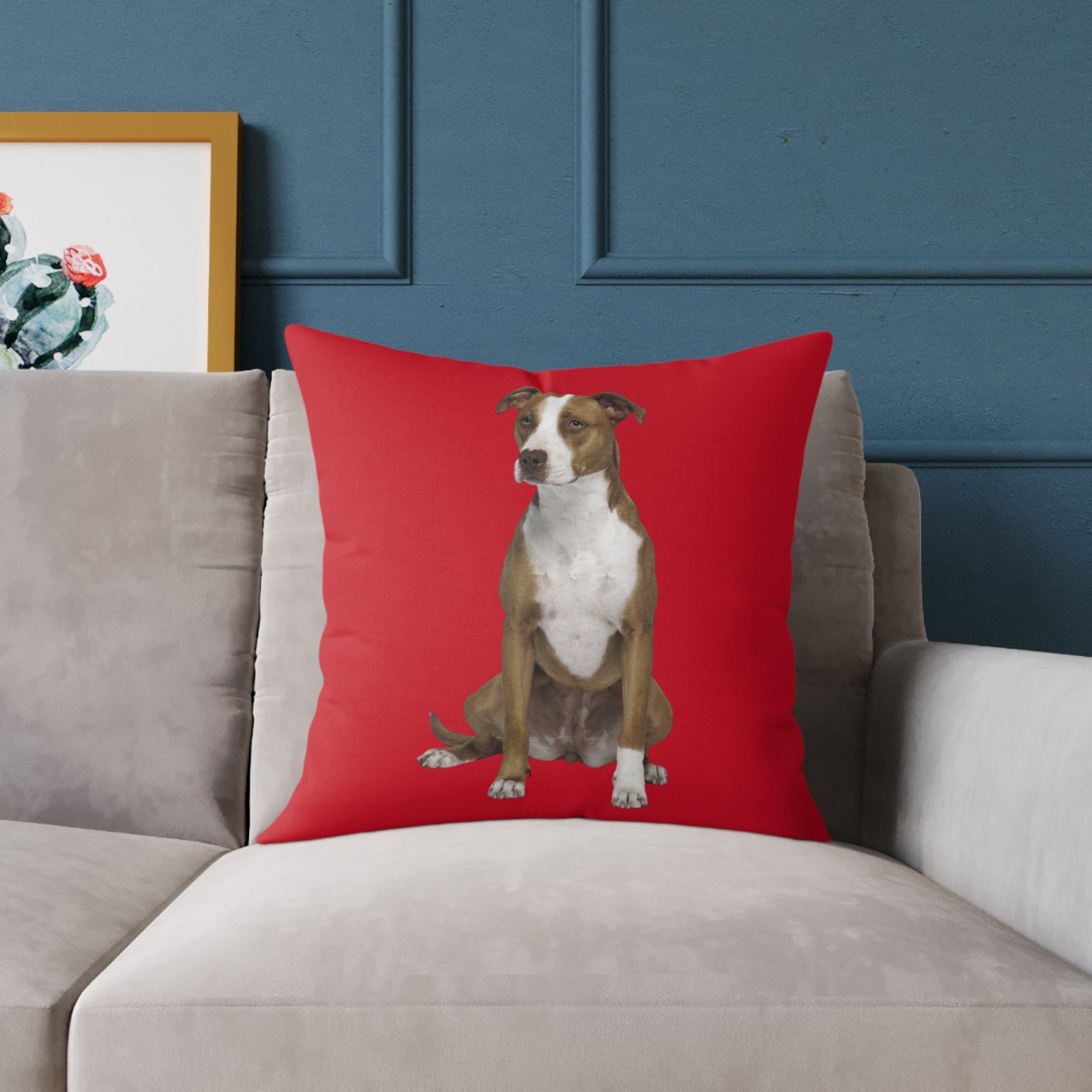 Staffordshire Bull Terrier Square Poly Canvas Pillow - Image 11