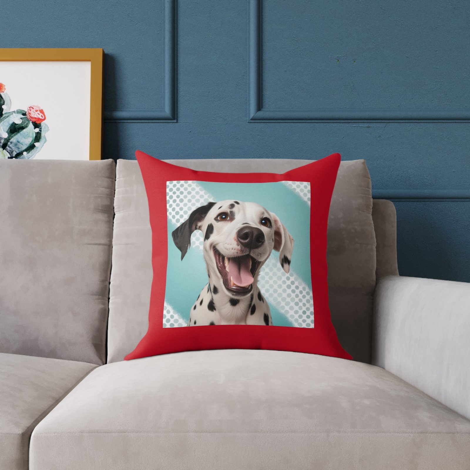 Dalmatian Pet Dog Puppy Cushion 08 .Square Poly Canvas Pillow 08 - Image 7