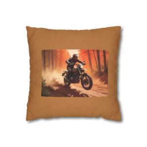 Scrambling Bikes Square Poly Canvas Pillowcase
