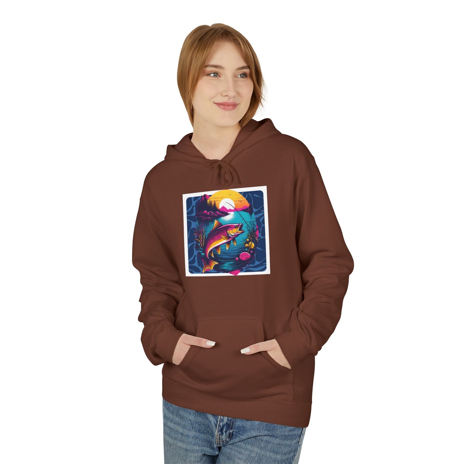 Fishing Adventure Water Sport Fleece Hoodie | Perfect Gift for Anglers, Outdoor Enthusiasts, Fishing Trips, Birthdays, and Summer - Image 11
