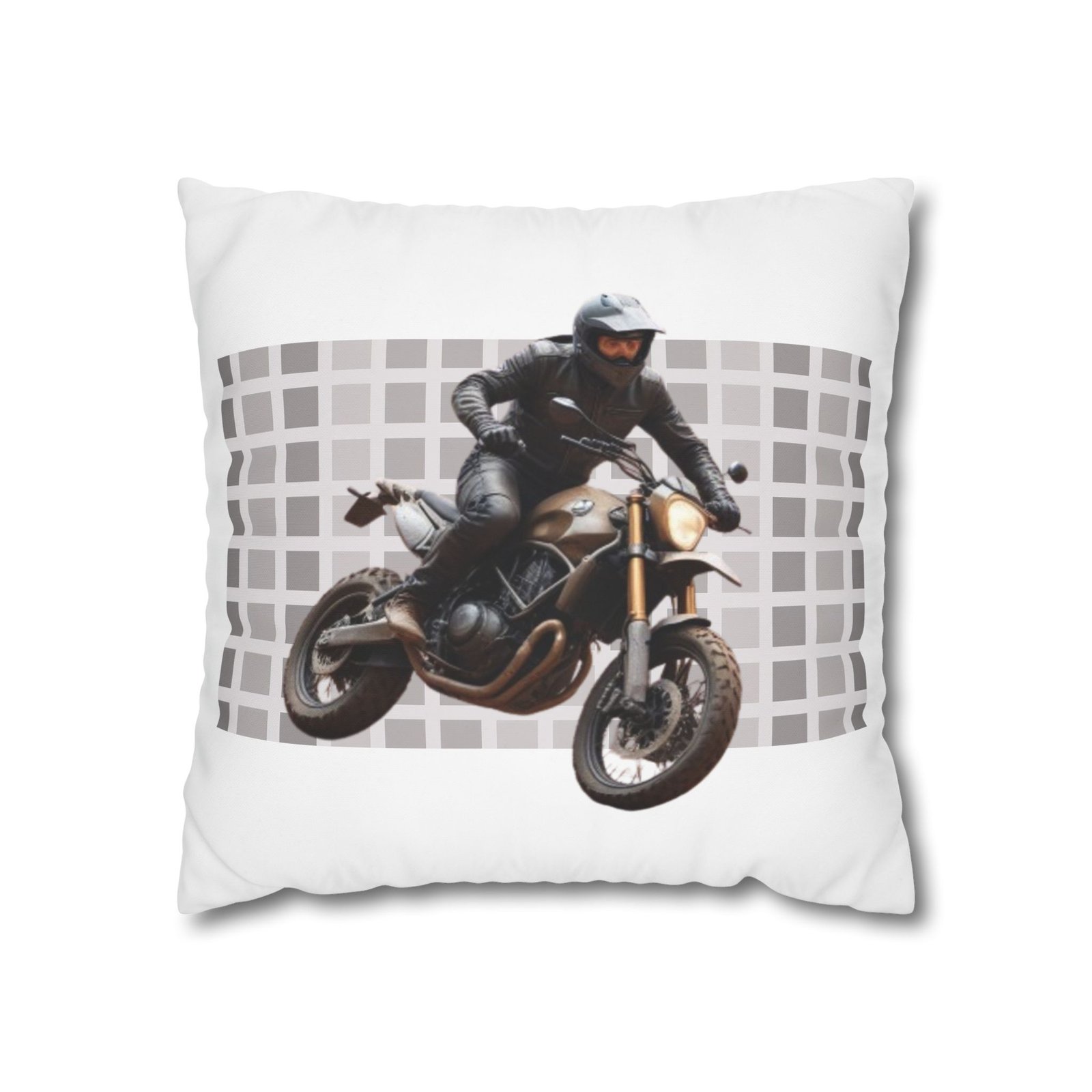 Scrambling Bikes Square Poly Canvas Pillowcase - Image 5