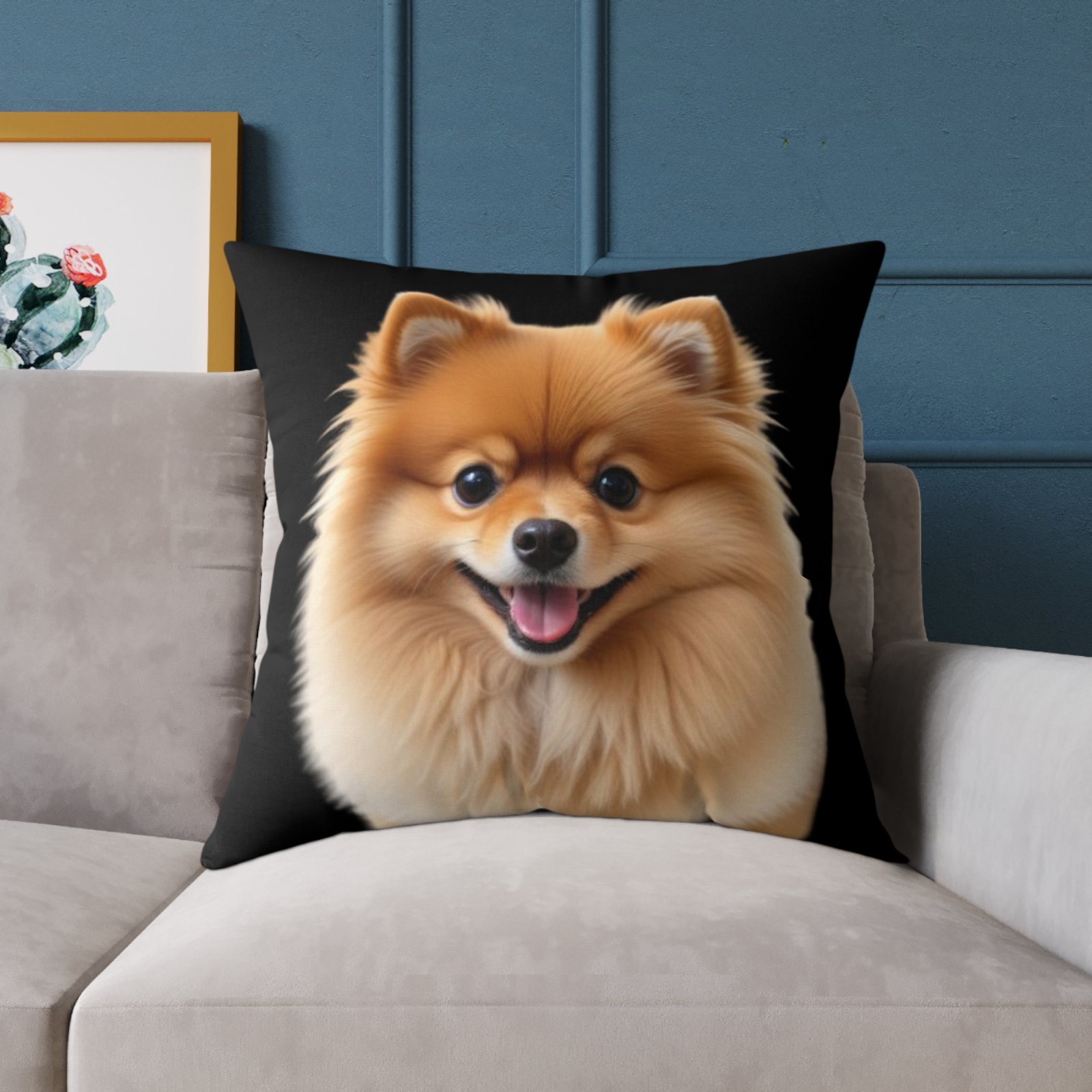 Pomeranian Dog Square Poly Canvas Pillow - Image 19