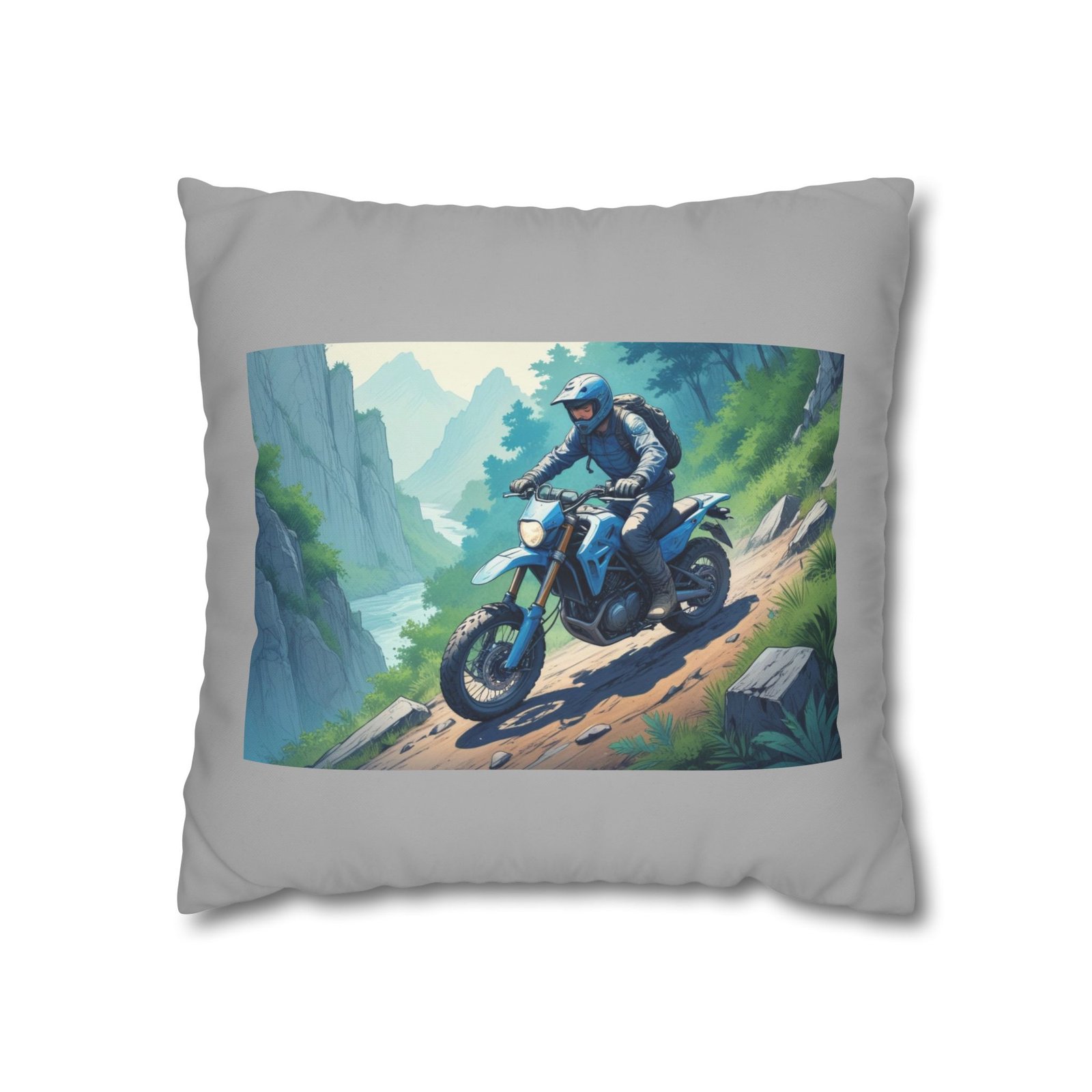 Scrambling Bikes Square Poly Canvas Pillowcase - Image 5