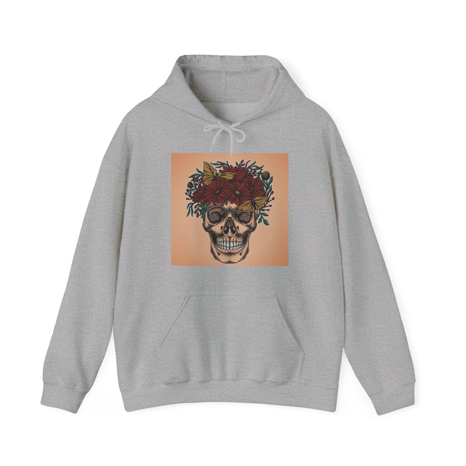 Skull Roses Tattoo Flowers Hoodie, Gothic Sweatshirt, Edgy Pullover, Dark Floral - Image 17
