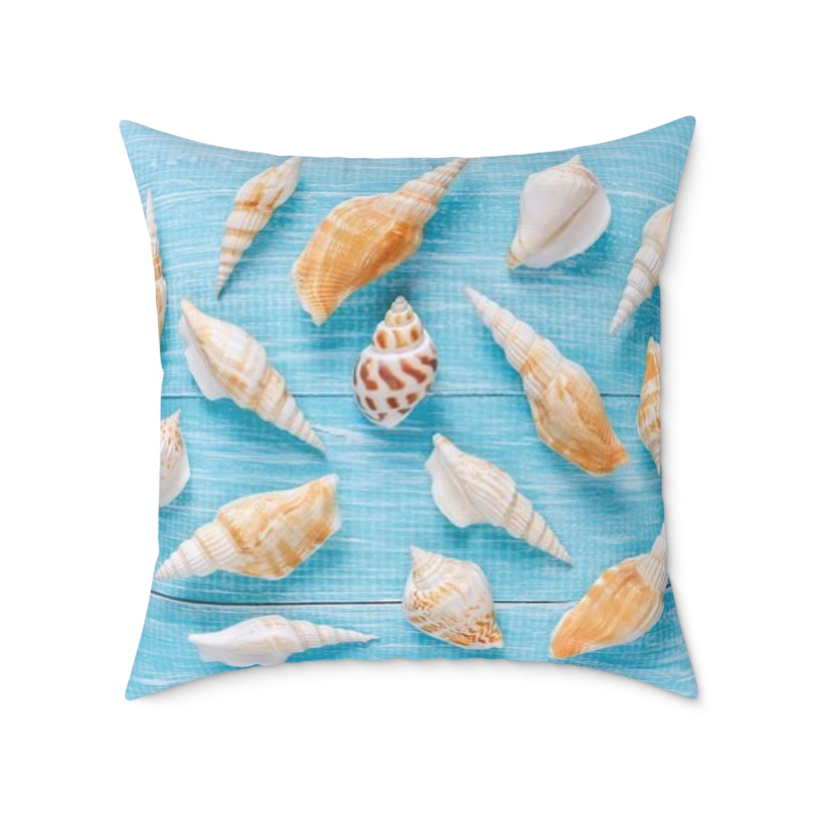 Sea shells Seaside Beach Square Poly Canvas Pillow 08 - Image 17