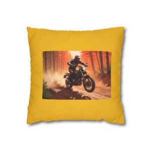 Scrambling Bikes Square Poly Canvas Pillowcase