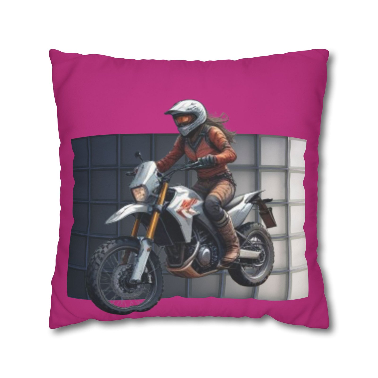 Scrambling Bikes Square Poly Canvas Pillowcase - Image 13