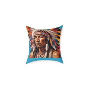 Red Indian  Square Poly Canvas Pillow
