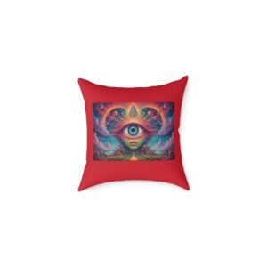 Psychadelic Square Poly Canvas Pillow