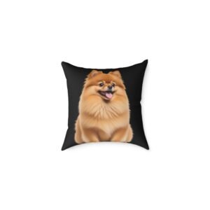 Pomeranian Dog Square Poly Canvas Pillow