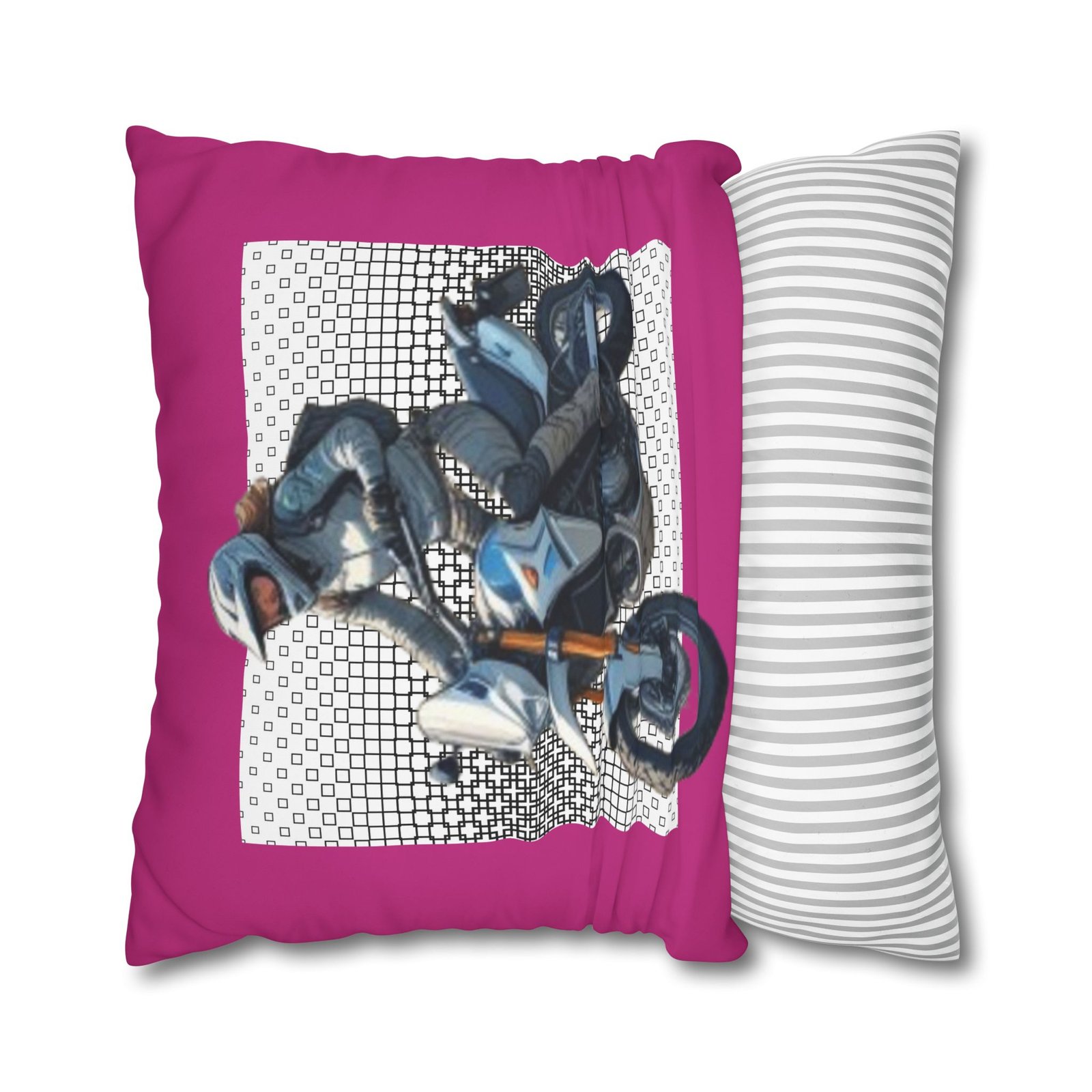 Scrambling Bikes Square Poly Canvas Pillowcase - Image 18