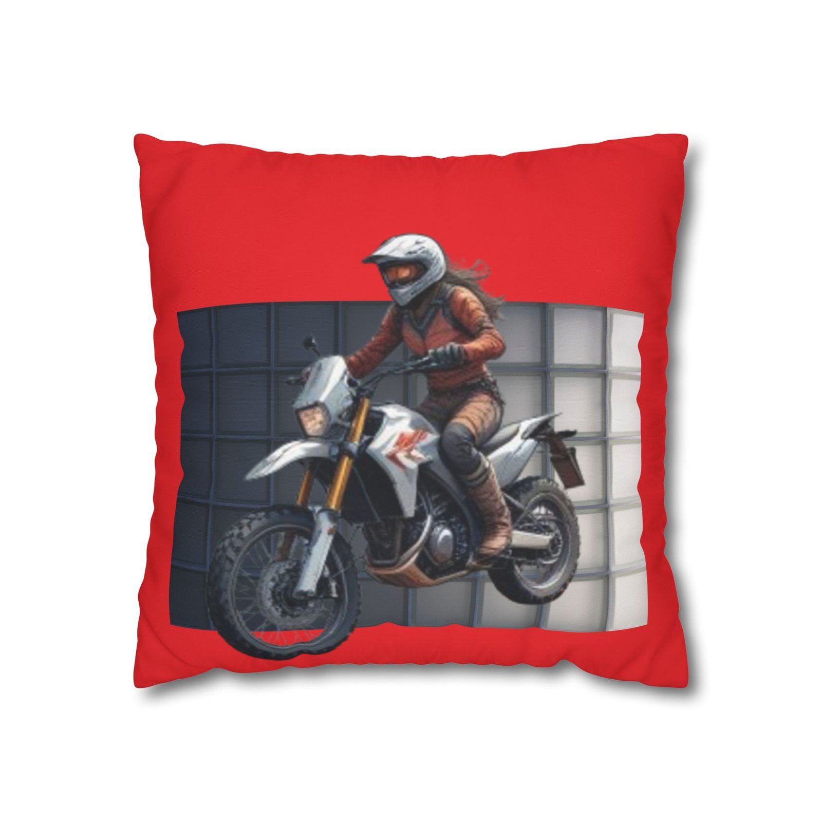 Scrambling Bikes Square Poly Canvas Pillowcase - Image 5