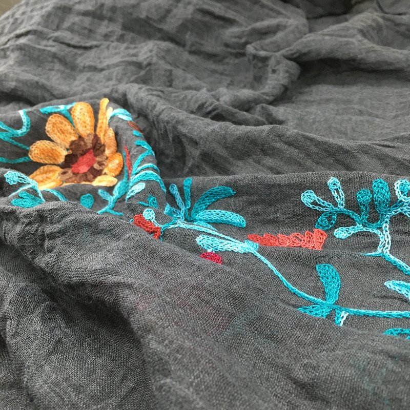 Indian Nibor Cotton And Linen Scarf - Image 4