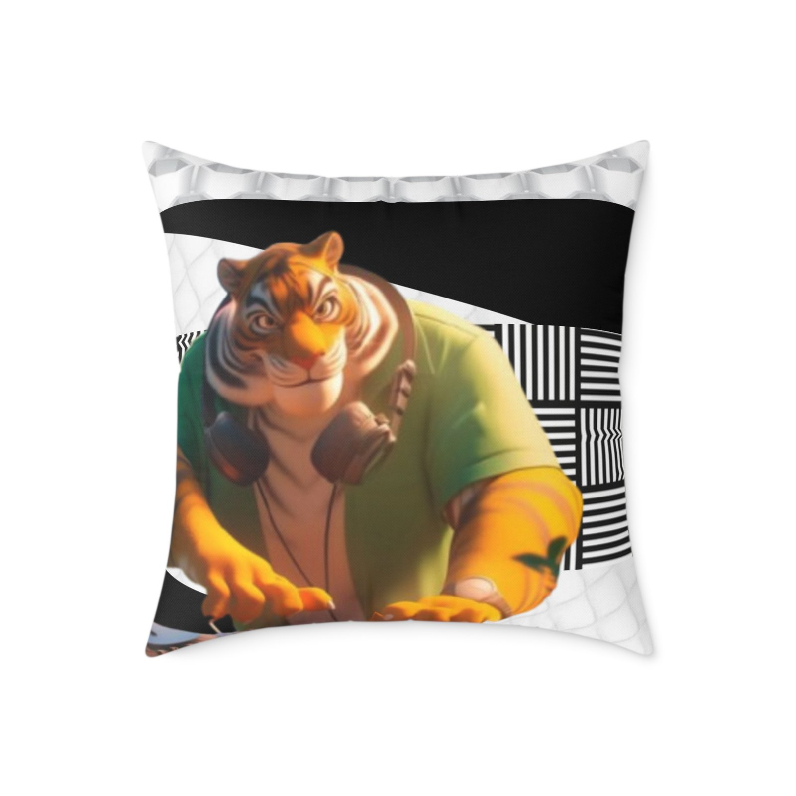 Music Dj Animal Headphones Square Poly Canvas Pillow 08 - Image 13
