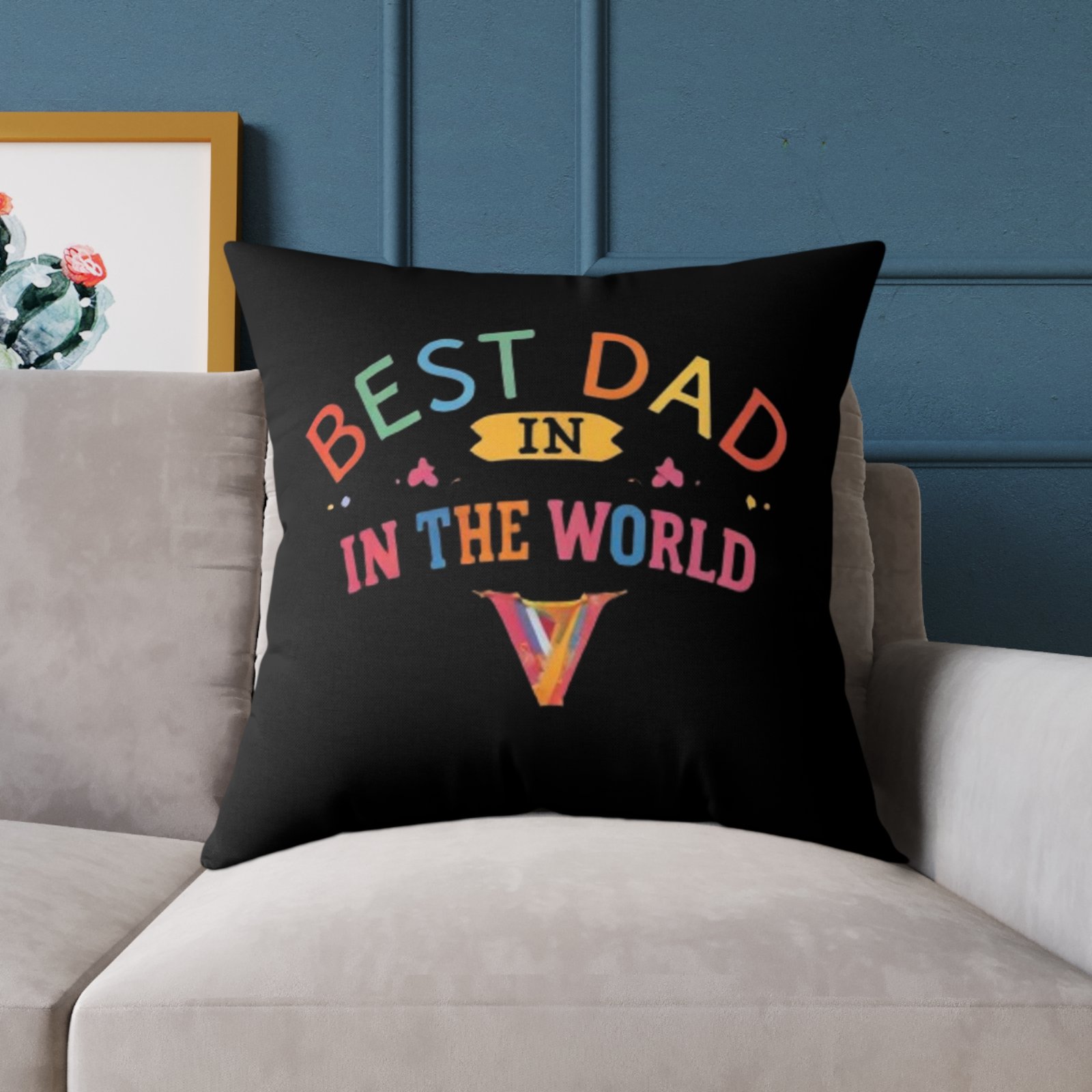 Best Dad Square Poly Canvas Pillow - Image 19