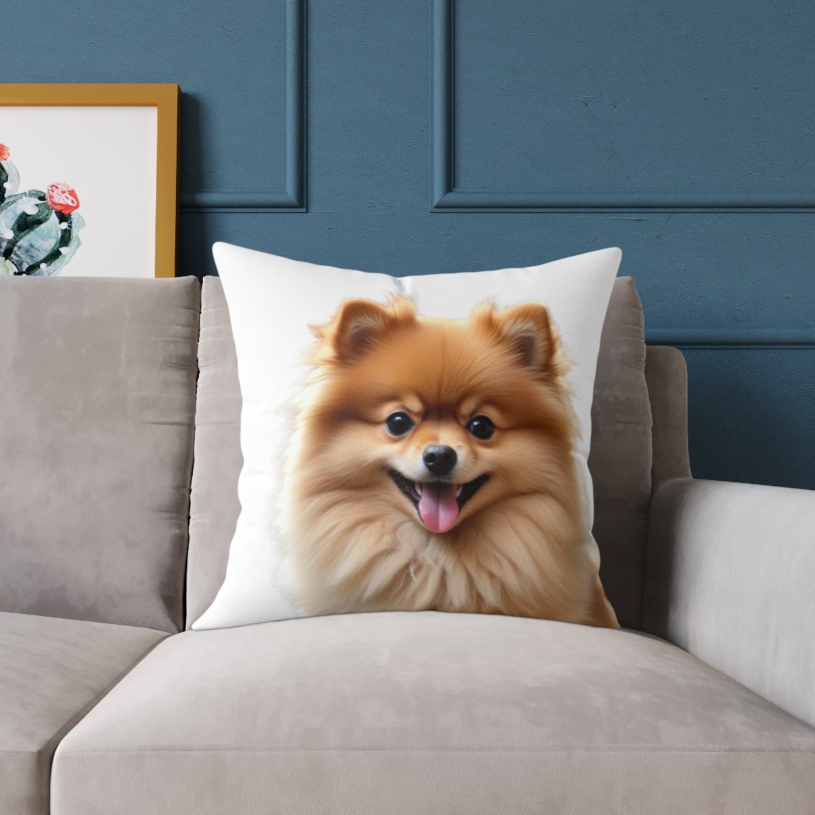 Pomeranian Dog Square Poly Canvas Pillow - Image 11