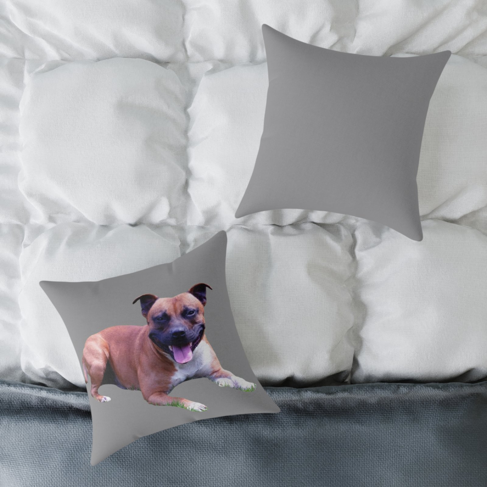 Staffordshire Bull Terrier Square Poly Canvas Pillow - Image 8