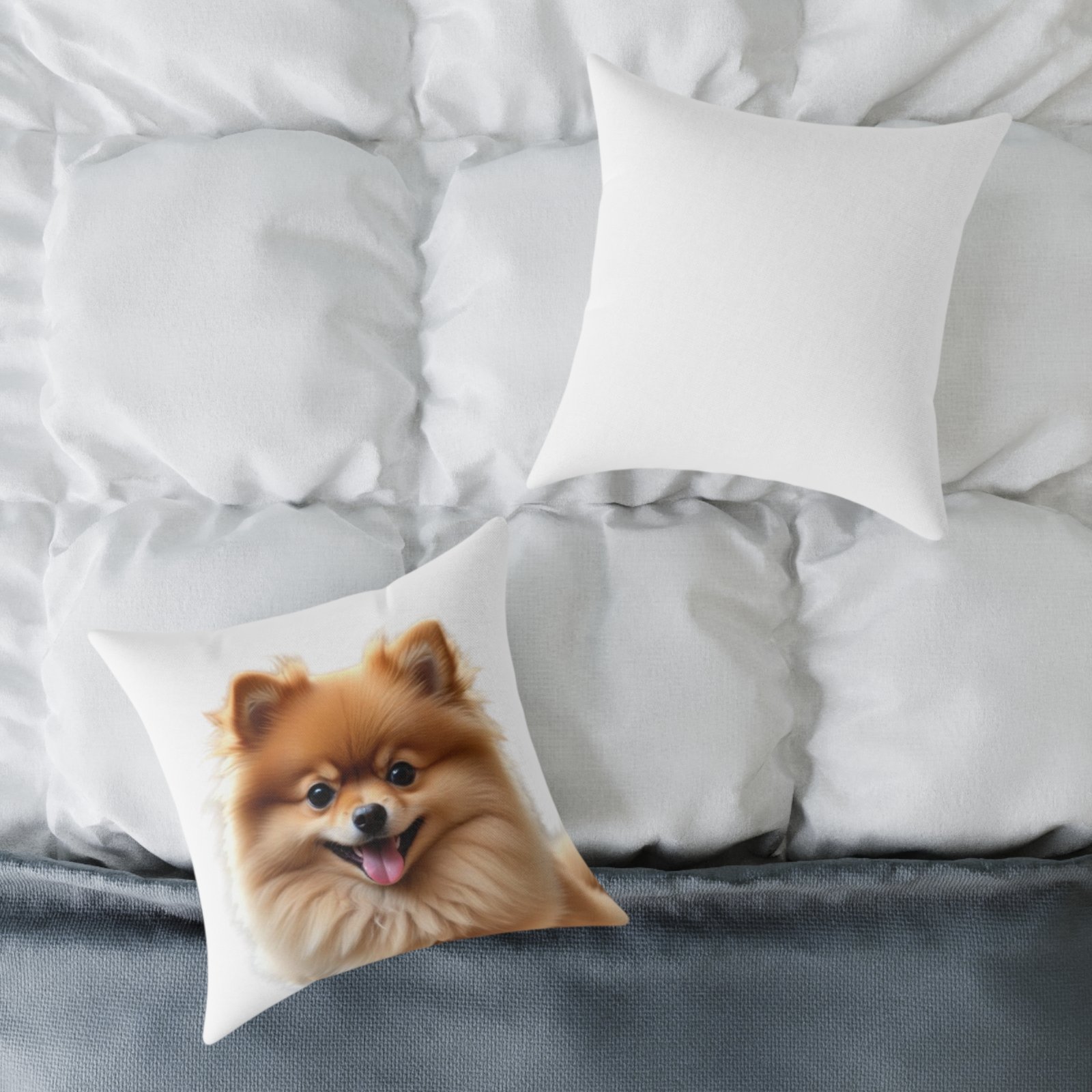 Pomeranian Dog Square Poly Canvas Pillow - Image 8