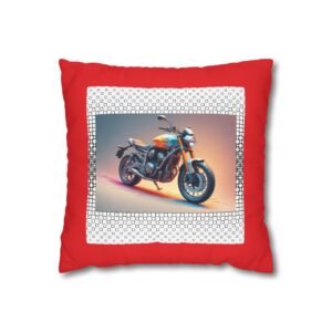 Scrambling Bikes Square Poly Canvas Pillowcase