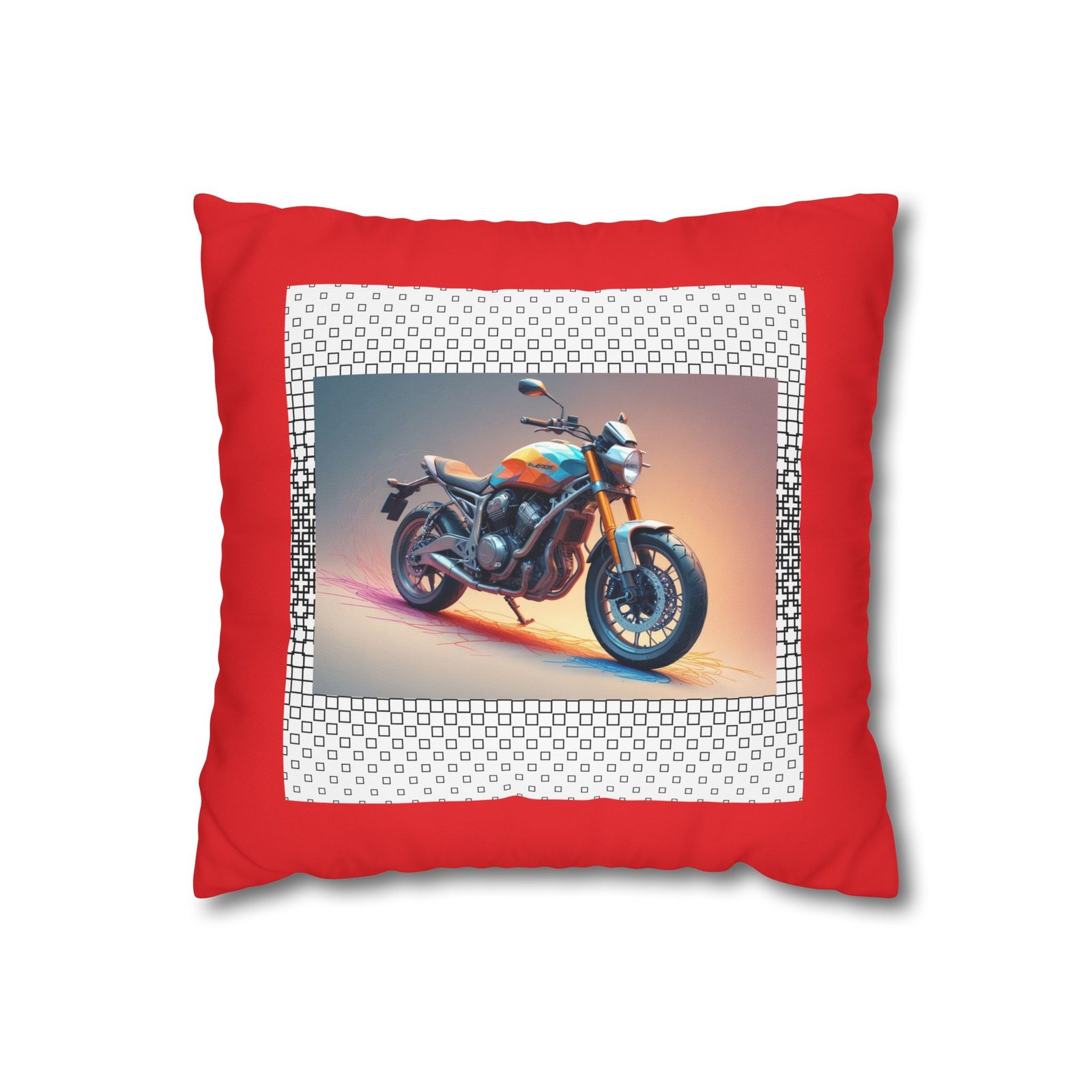 Scrambling Bikes Square Poly Canvas Pillowcase