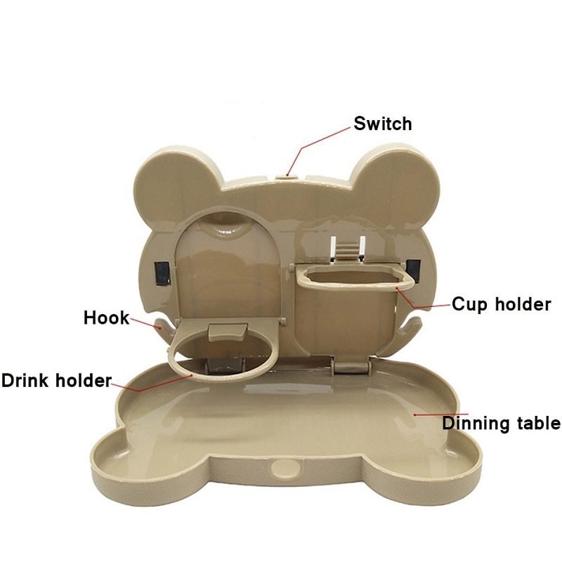 Child Car Seat Table Car Seat Tray Storage Kids Toy Food Water Holder Children Portable Table For Car Baby Food Desk ABS - Image 5