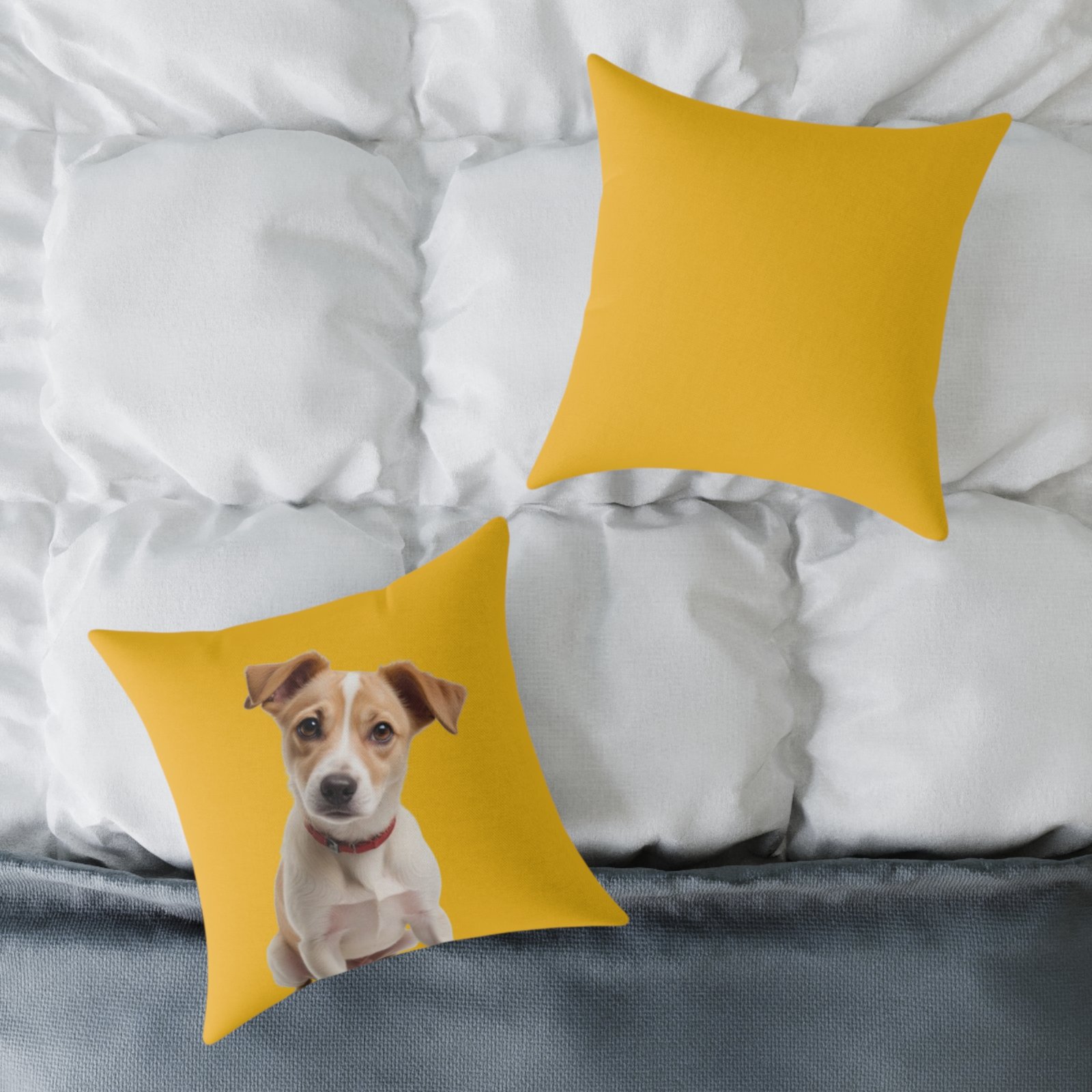 Jack Russell Square Poly Canvas Pillow - Image 8
