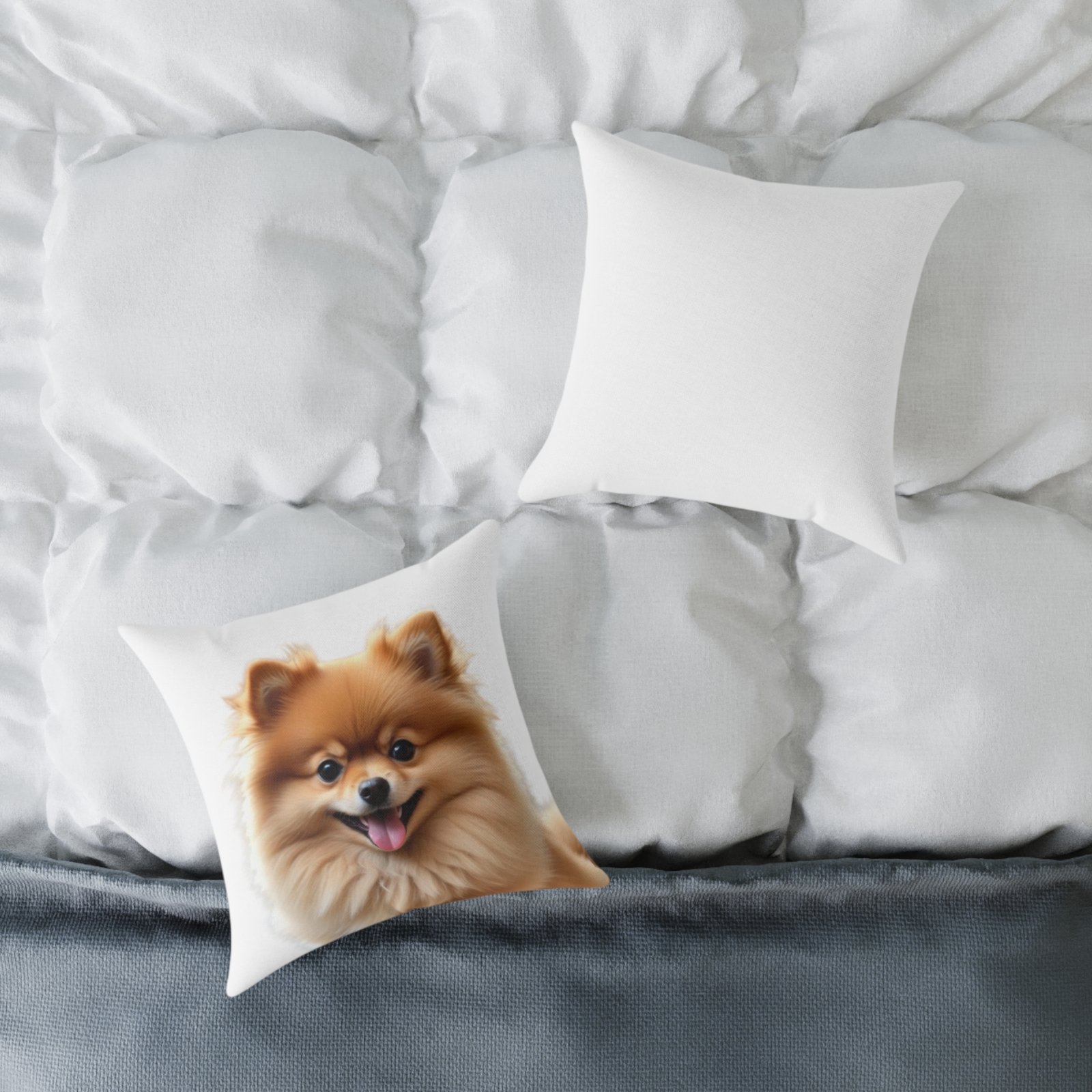 Pomeranian Dog Square Poly Canvas Pillow - Image 4
