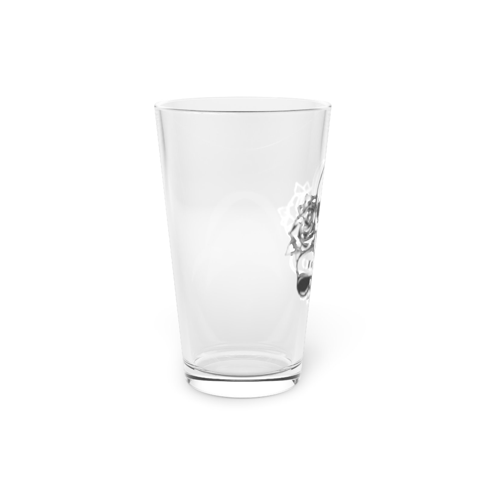Edgy Design Tattoo Pint Glass, 16oz | Unique Gift, Rocker Style, Halloween Decor, Barware, Skull Lover's Collectible - Image 2