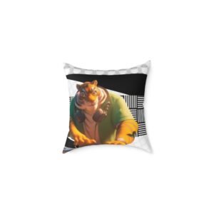 Music Dj Animal Headphones Square Poly Canvas Pillow 08