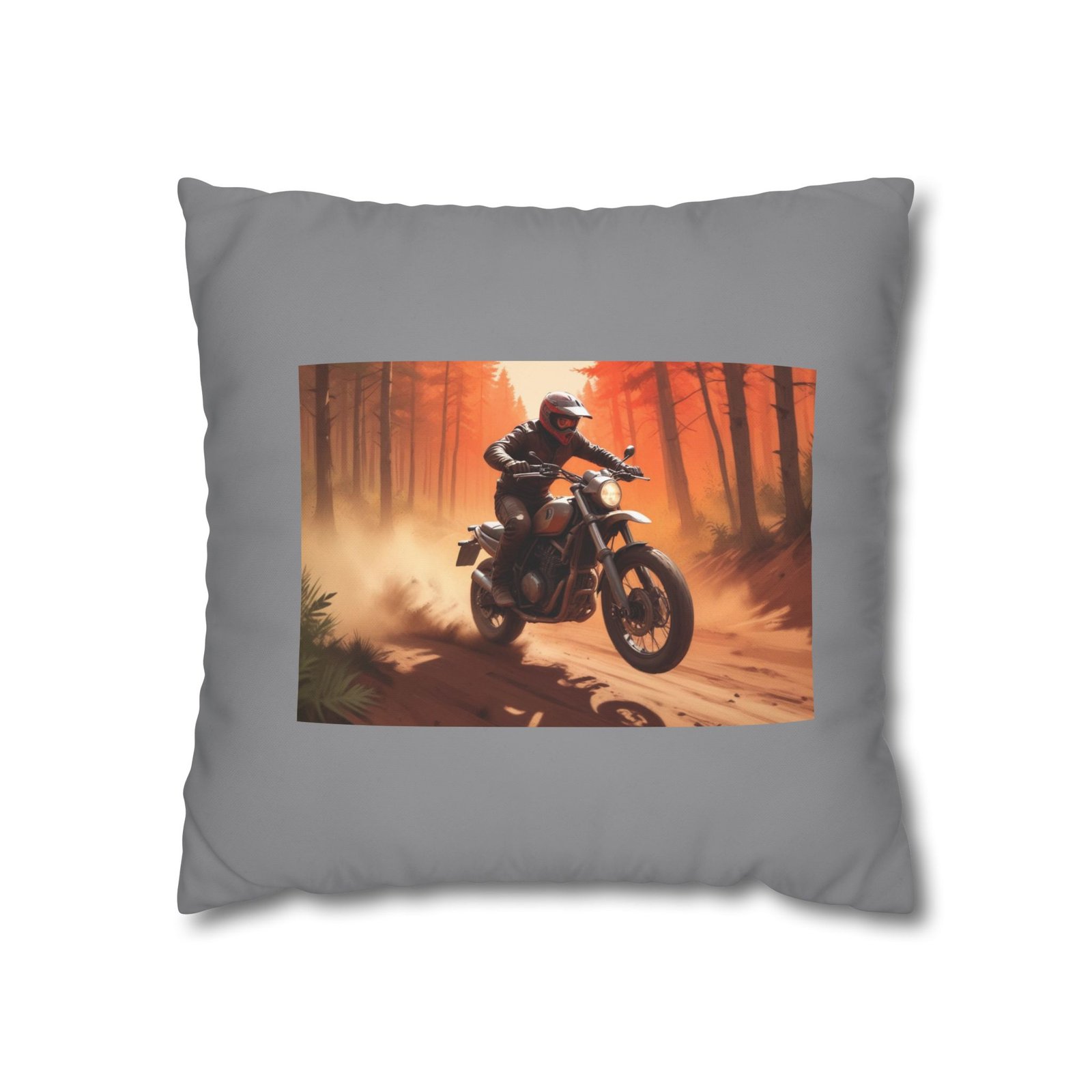 Scrambling Bikes Square Poly Canvas Pillowcase - Image 5