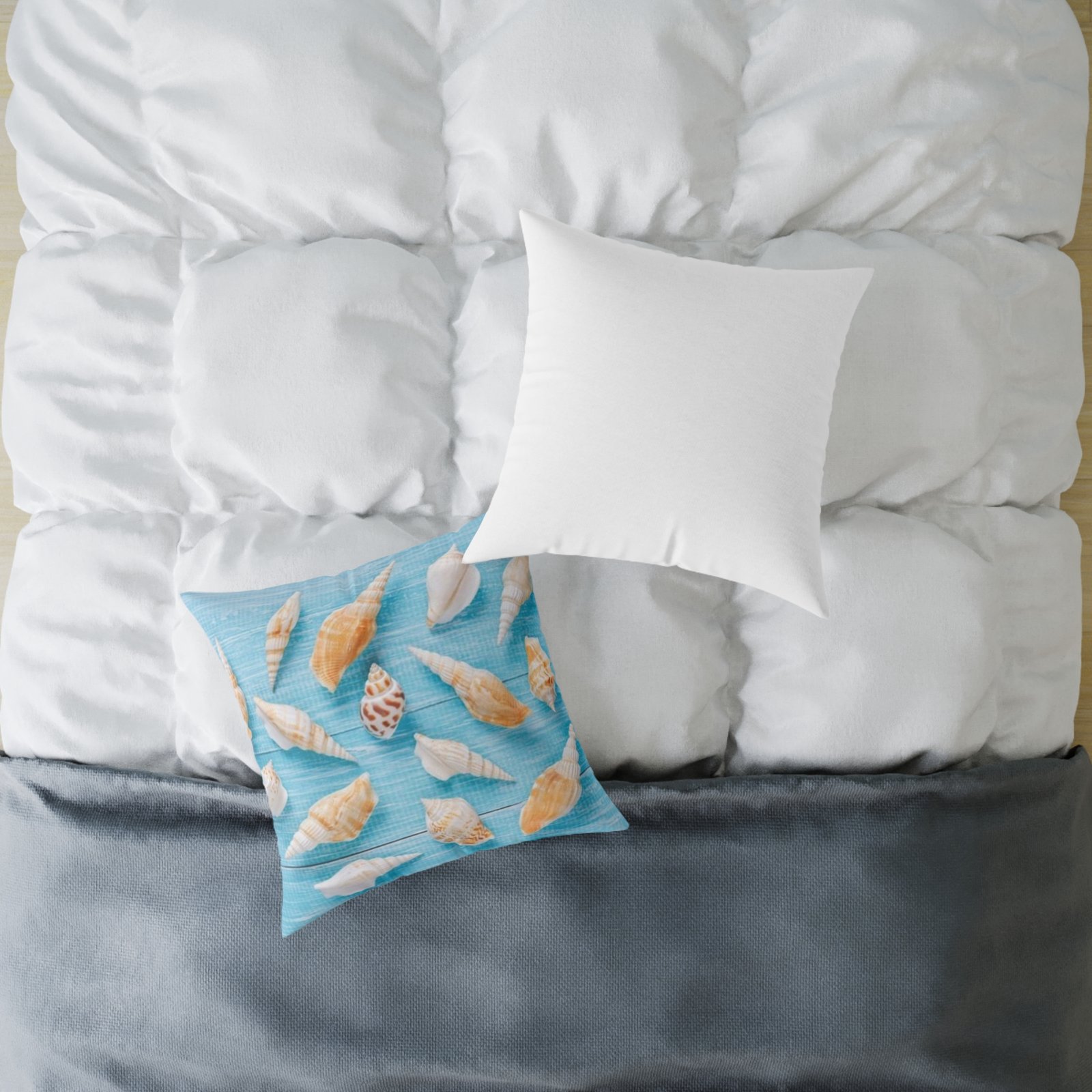 Sea shells Seaside Beach Square Poly Canvas Pillow 08 - Image 12