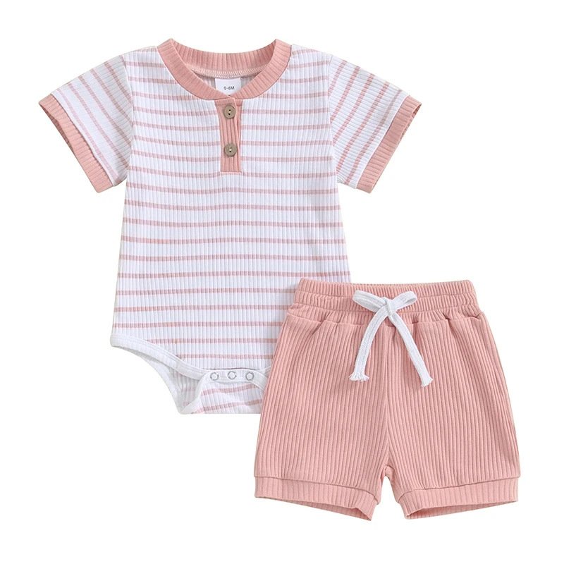 Baby Jumpsuit Short Sleeve Toddler Jumpsuit Romper Shorts Suit - Image 7