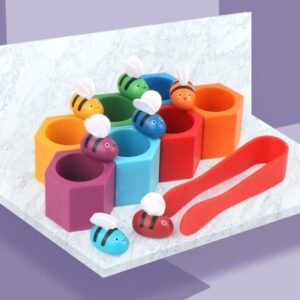 Wooden Toys Hive Board Games Children Early Education Clip Catch Bee Sensory Toys For Kids Hand-eye Coordination Game