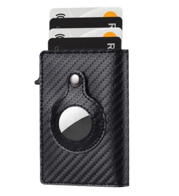AirTag Wallet Anti Theft Bullet Card Bag Multi-functional Rfid Card Holder Men's Leather Slim Wallets For Airtag Air Tag - Image 7
