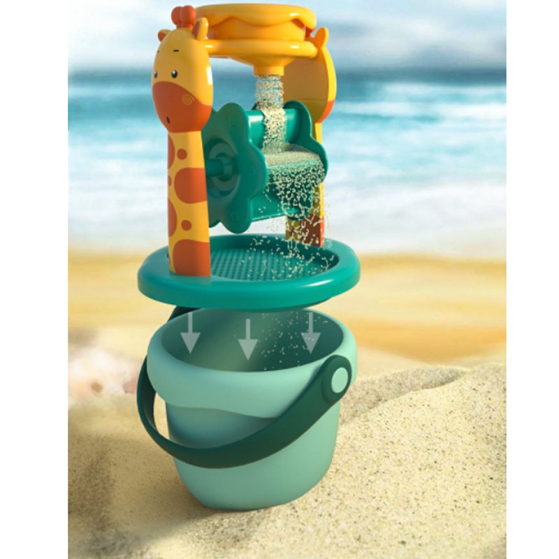 Beach Sand Toys Set with Water Wheel Dump Truck Bucket Shovels Rakes Watering Can Molds Outdoor Tool Kit for Kids Toddlers Boys and Girls - Image 7