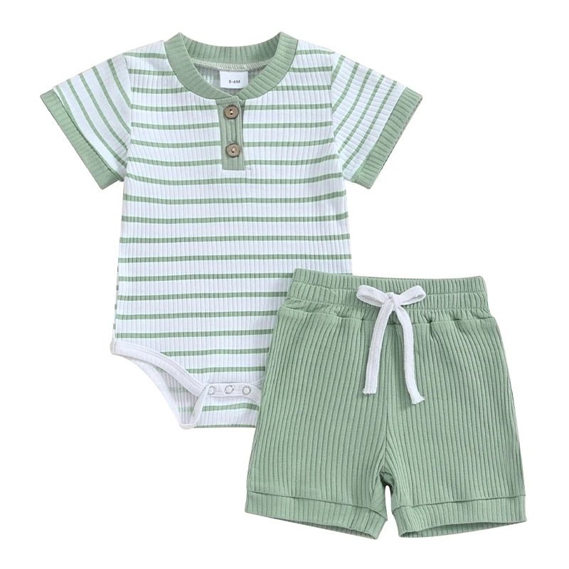 Baby Jumpsuit Short Sleeve Toddler Jumpsuit Romper Shorts Suit - Image 5